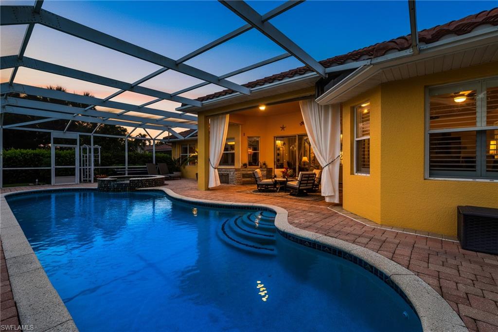 Night pool view