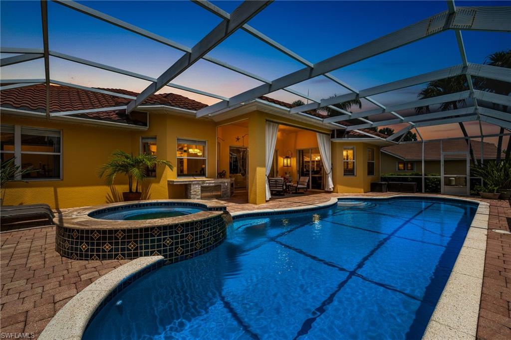 Night time pool/spa
