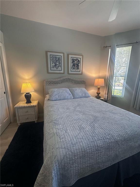 Bedroom with a ceiling fan
