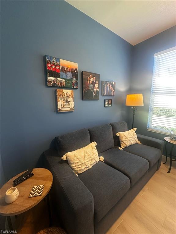 Living room featuring wood finished floors