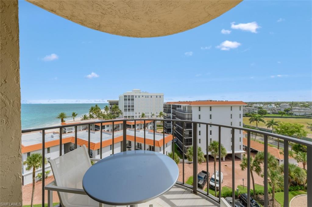 Balcony with a water view