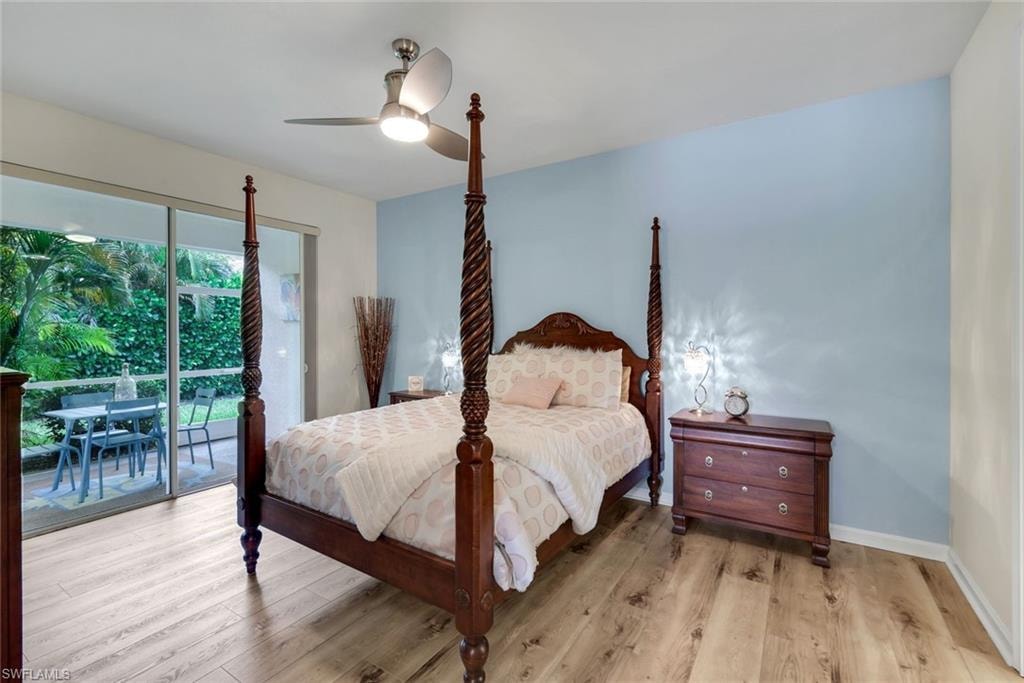 Spacious master suite with access to outdoor lana.