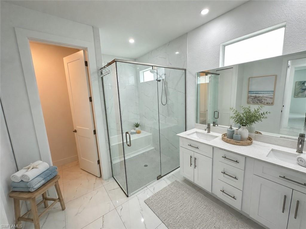 Master Bathroom dual sinks bath and shower