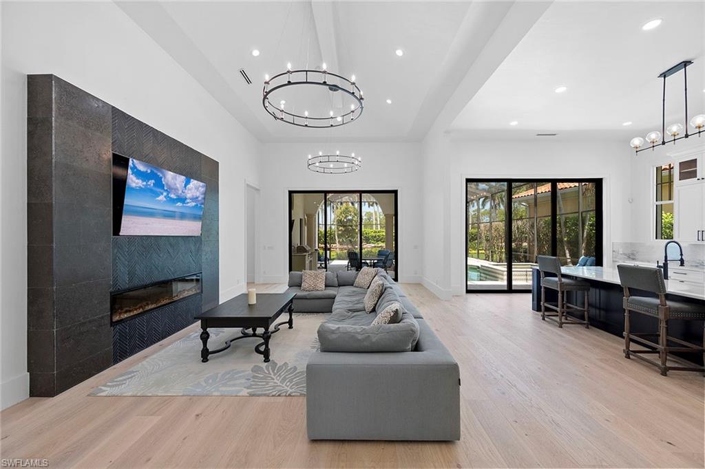 Western facing sliding glass doors let in the afternoon sun