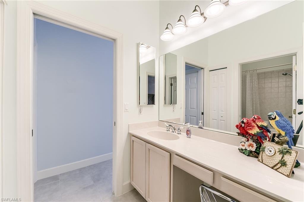 Guest bath shared by guest bedroom and den (not pictured) is a Jack & Jill