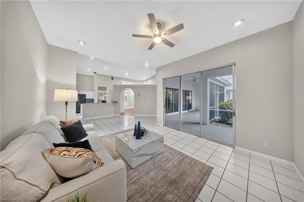 Effortless indoor-outdoor flow from the living space to the lanai.