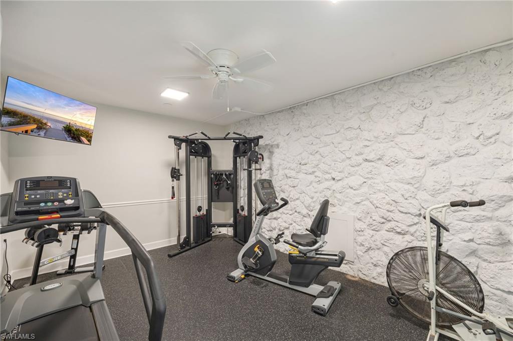 Exercise equipment room for residents on the first floor