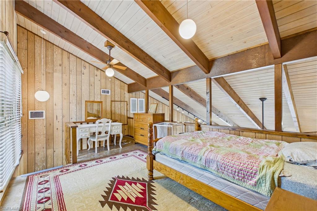 Loft currently being used as a bedroom.
