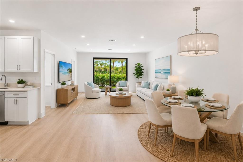 Virtually Staged Living, Dining & Kitchen