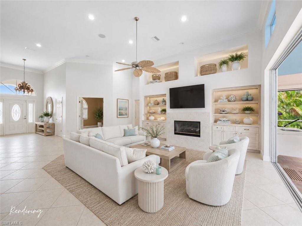 Visual representation of the living room's future potential, transforming this spacious area into a luxurious and inviting entertaining space.