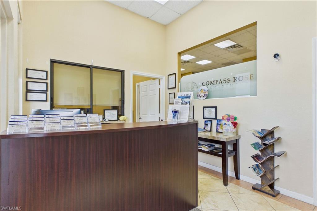 Well-appointed reception area enhances the overall business experience.