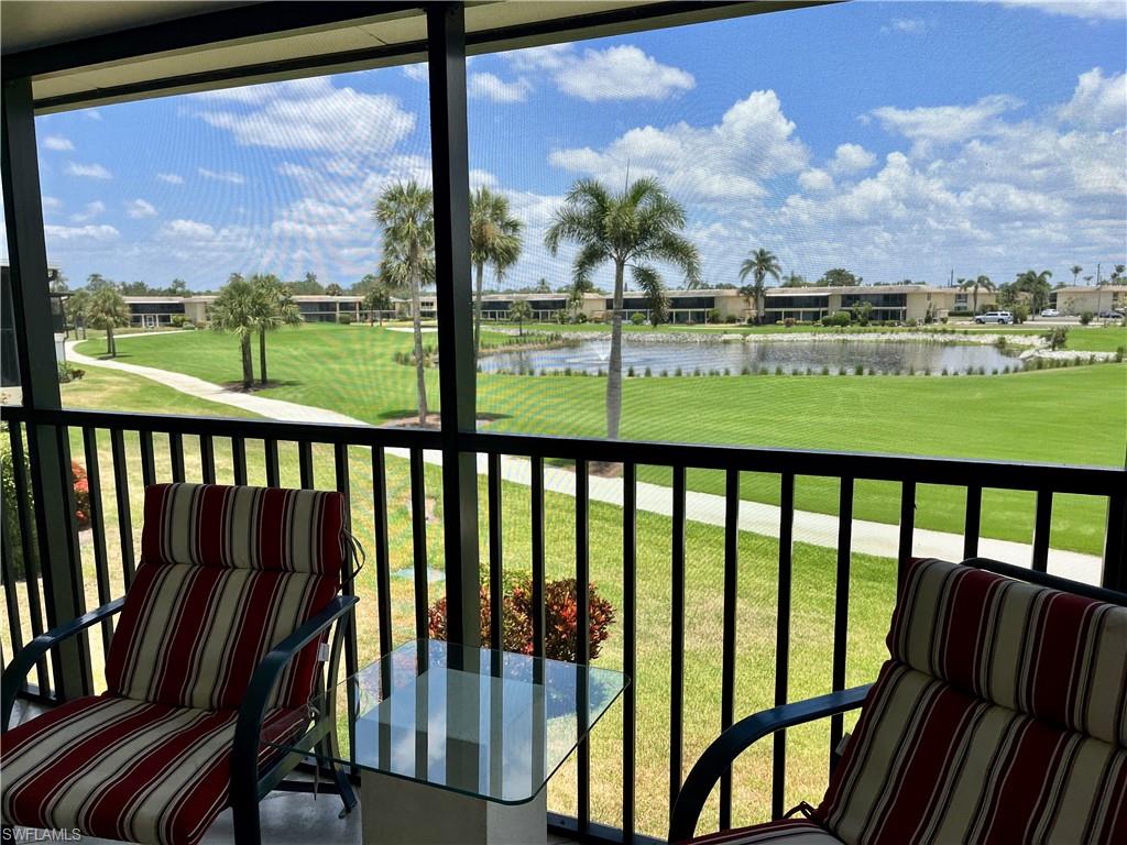 Large Balcony overlooking the 13th fairway of the Pines Golf Golf course and water view