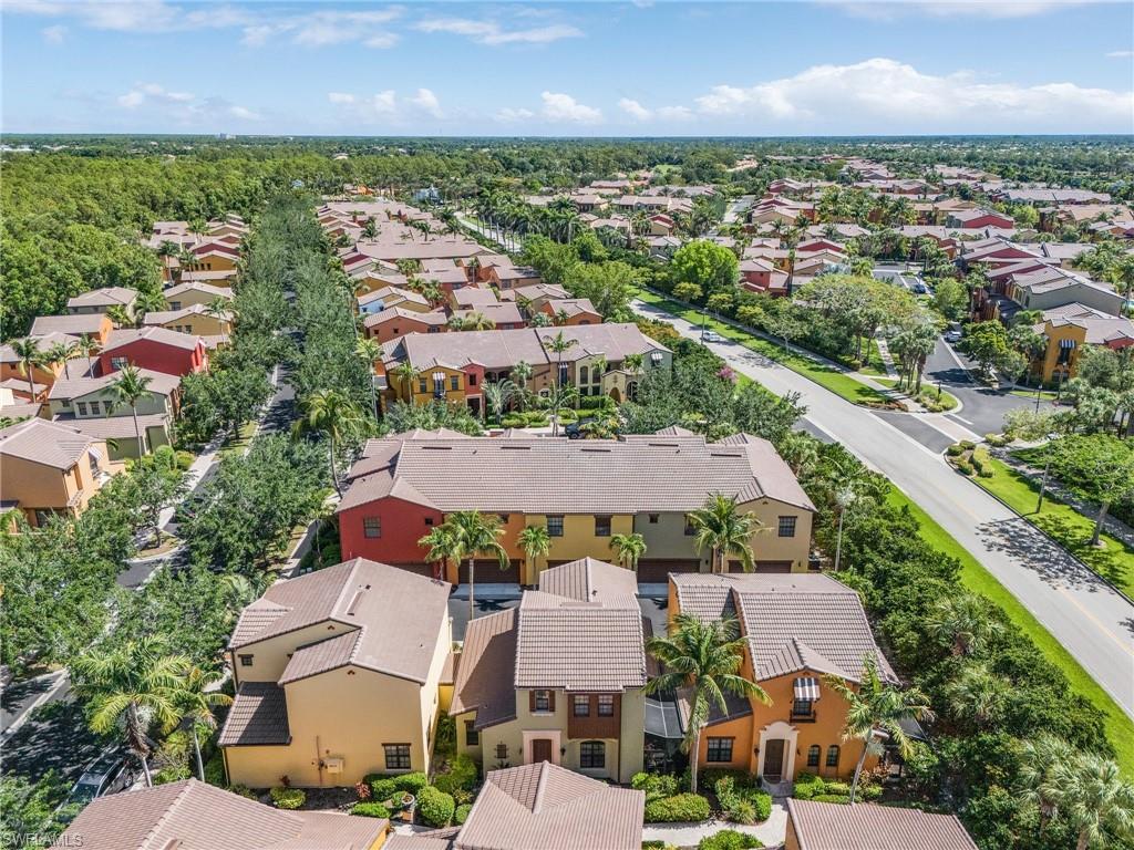 Aerial perspective of suburban area