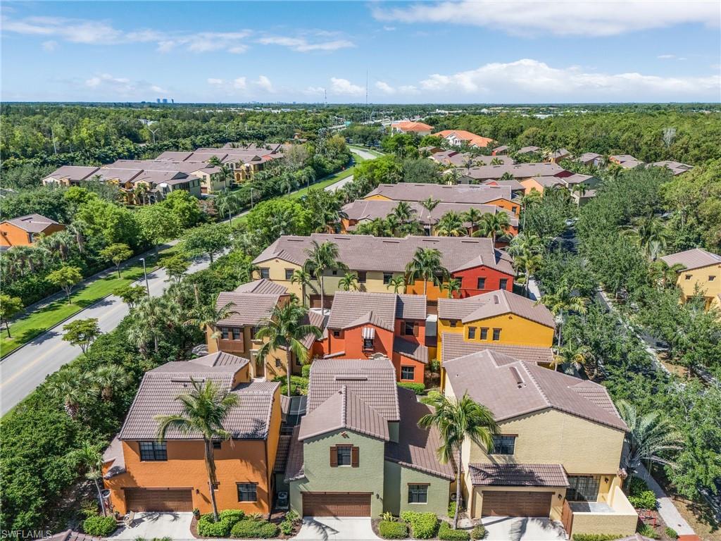 Aerial perspective of suburban area