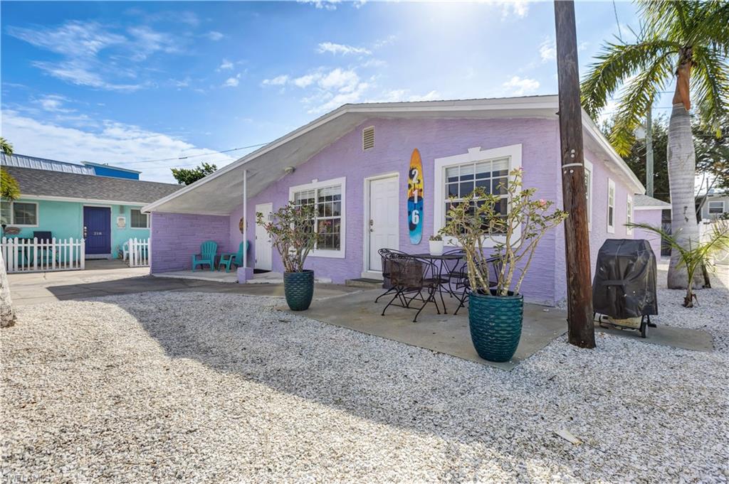 Lavender exterior with white trim