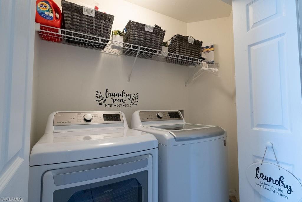 Washroom with separate washer and dryer