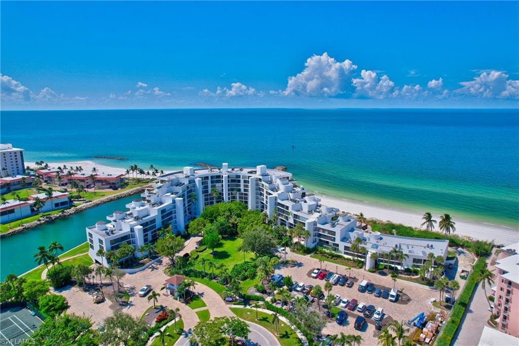 Aerial view of Building and location between Doctors Pass and the Gulf