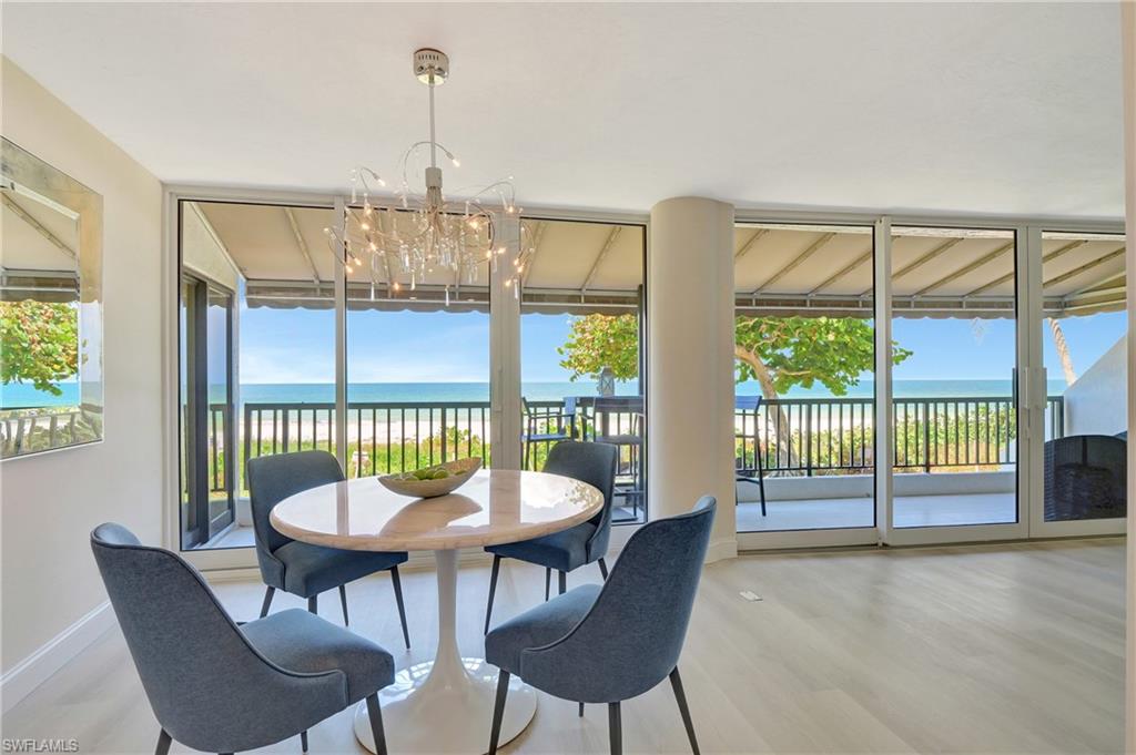 Dining area with view of Gulf