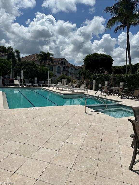 Large patio pool and spa