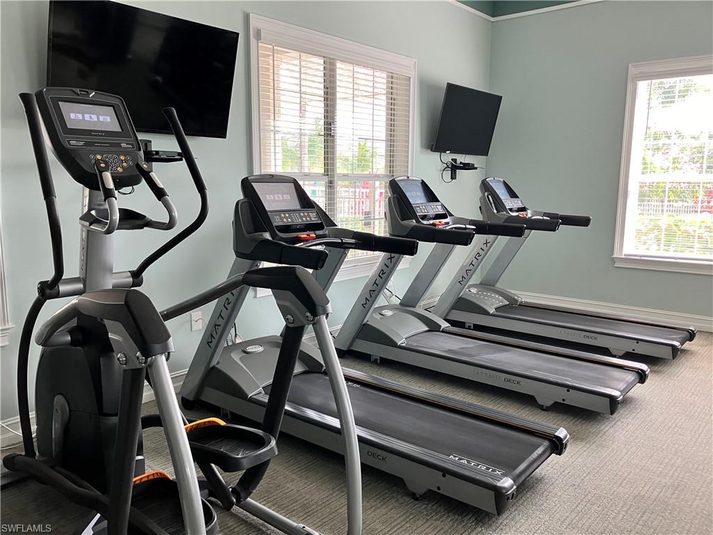 Gym with carpet