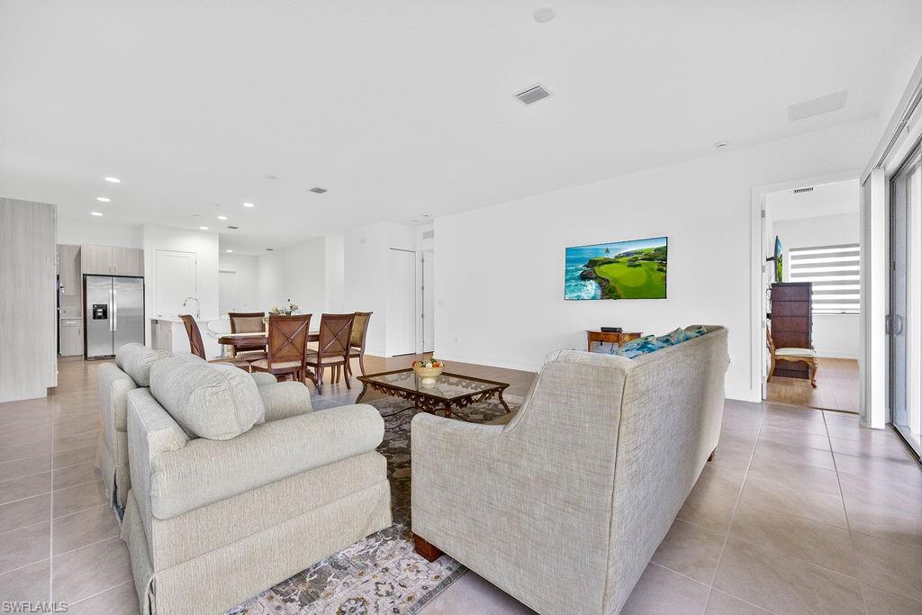 View of tiled living room