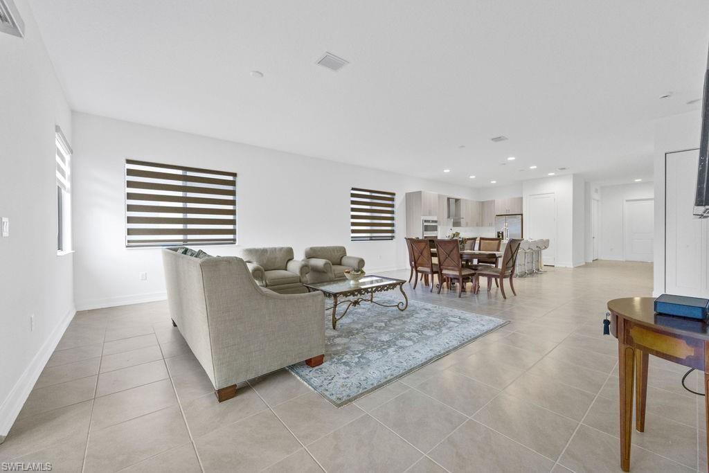 View of tiled living room