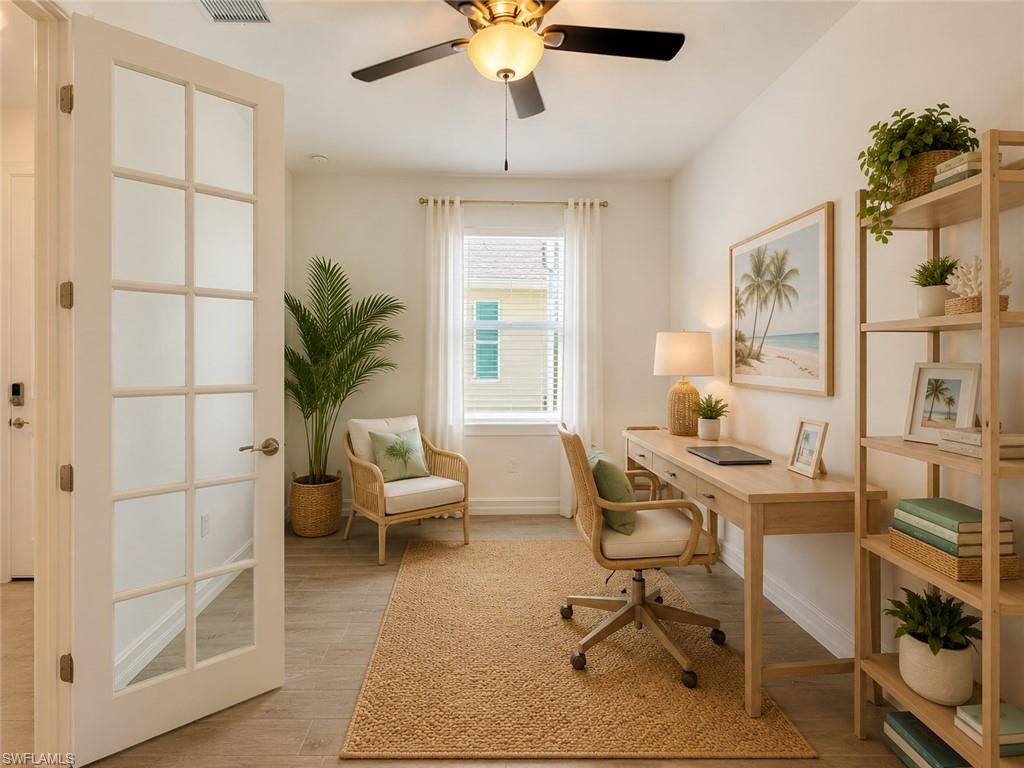 Virtually staged flex room