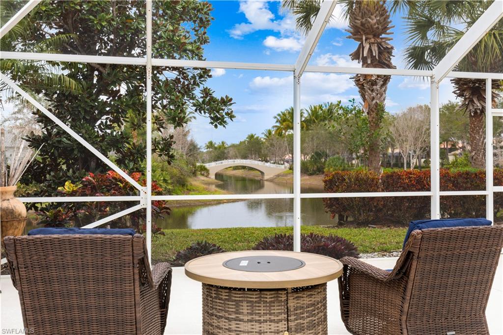 Water and bridge views from your screened lanai.