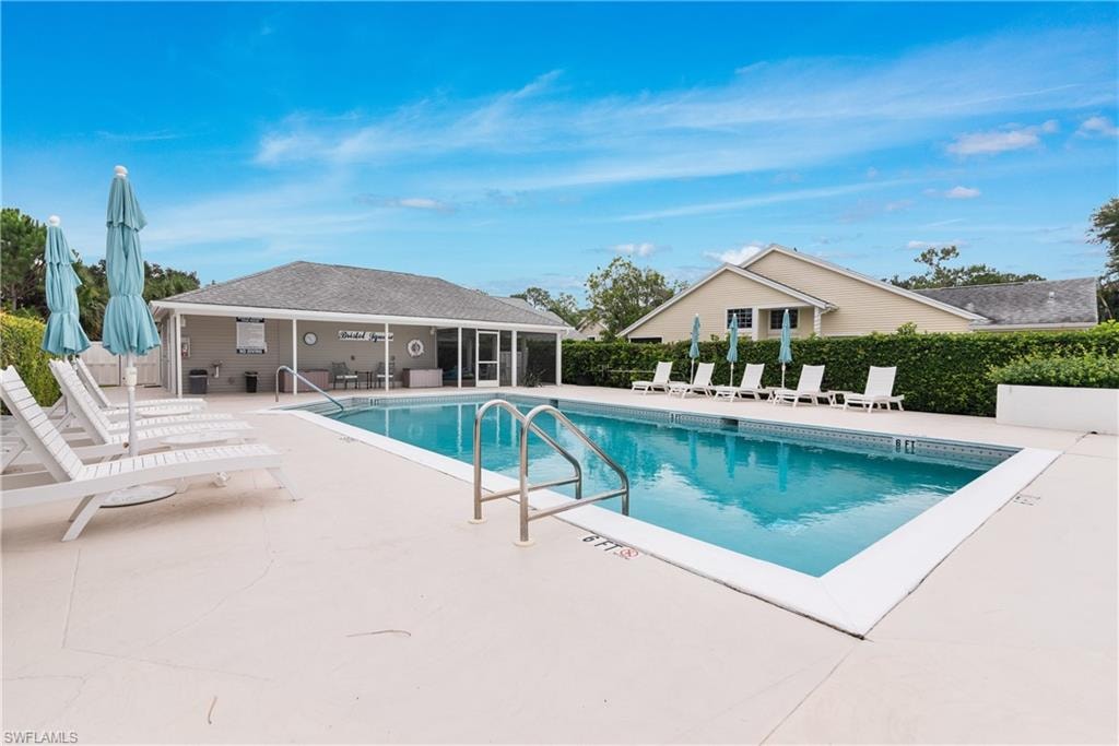 Community heated private pool and clubhouse.