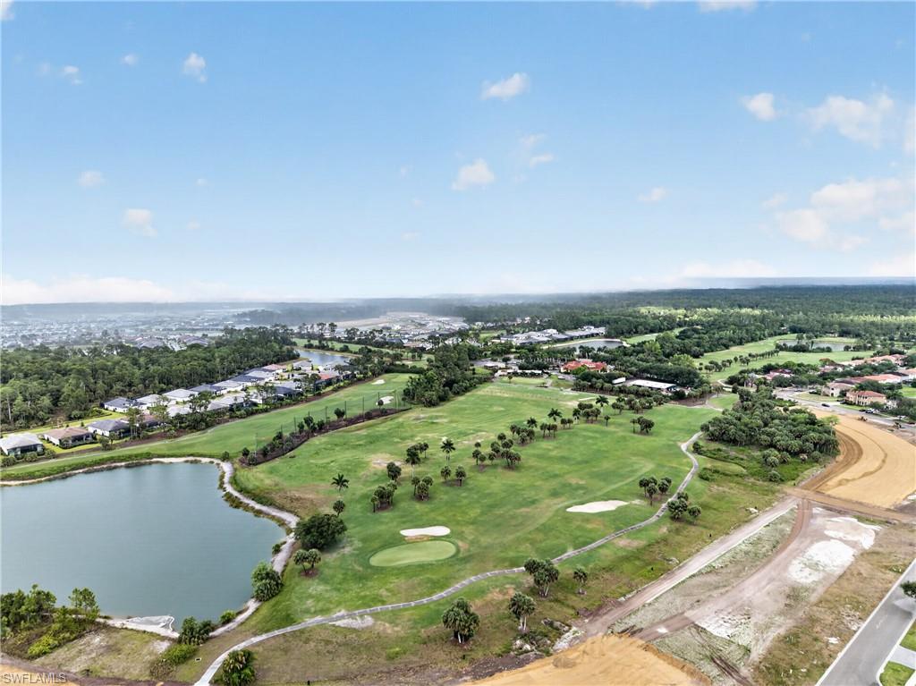 Expansive golf course and water feature