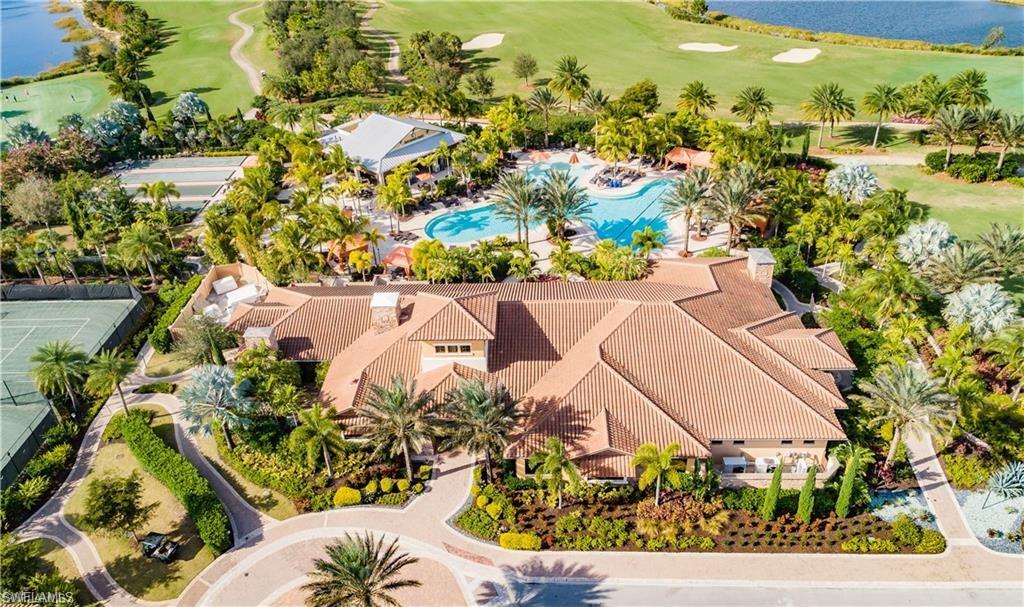 Aerial view with view of golf course