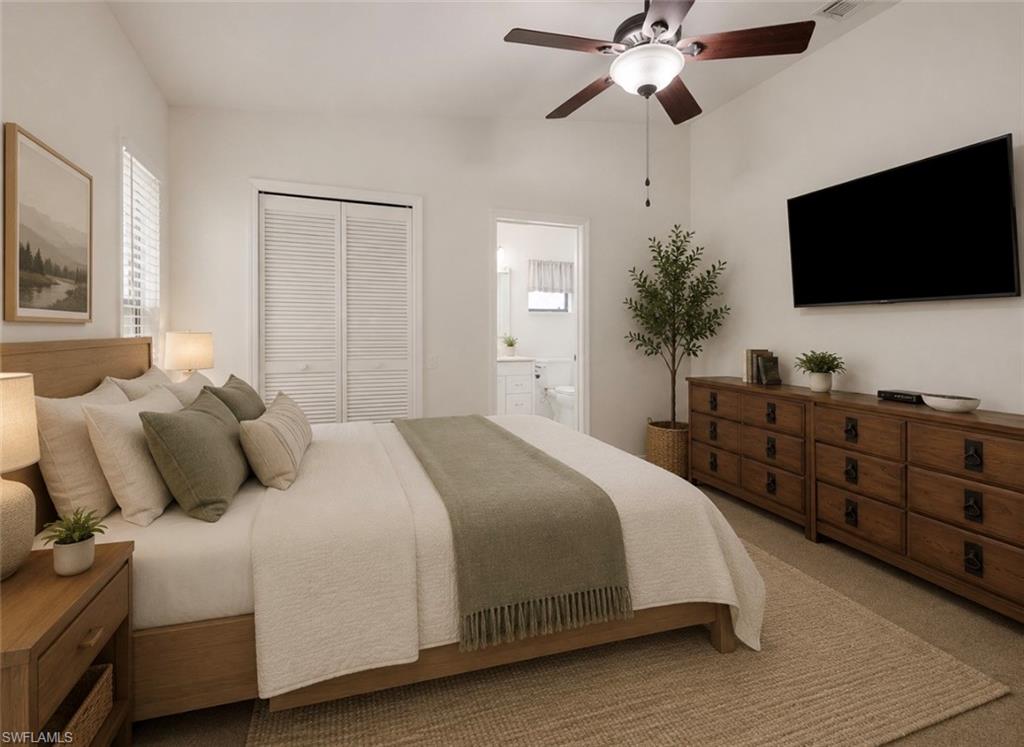 Primary Bedroom Staged with Furniture