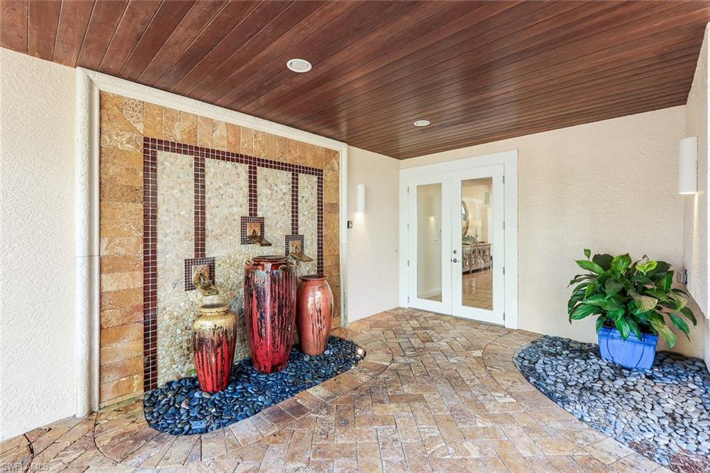 French door entry /w water feature