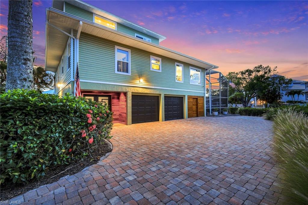 Large two car garage and additional storage.