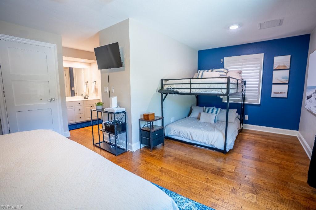 Hardwood-style flooring throughout this space