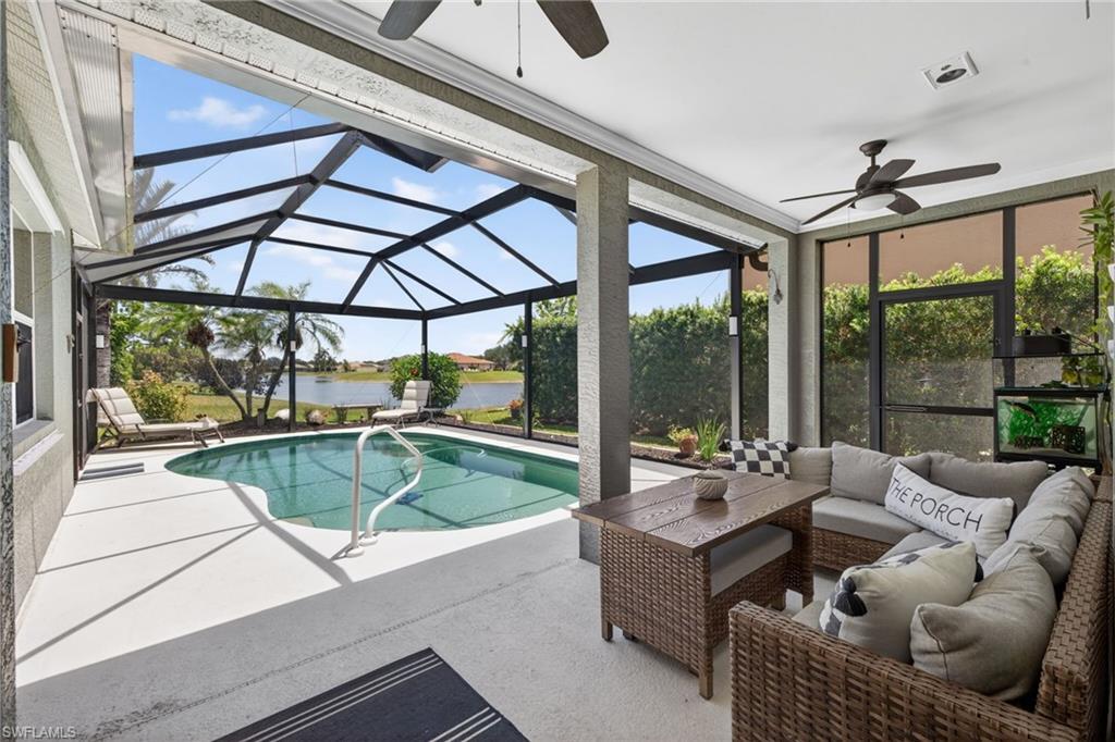 New Picture Window Pool Cage with Lanai Lights