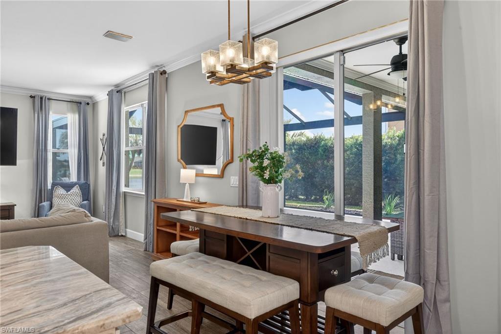 Breakfast Nook with Sliders out to Pool