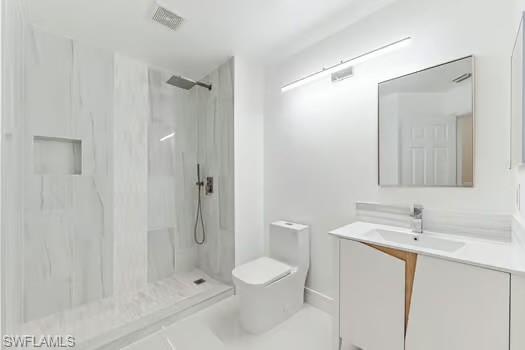 2nd Bathroom with vanity and a walk in shower
