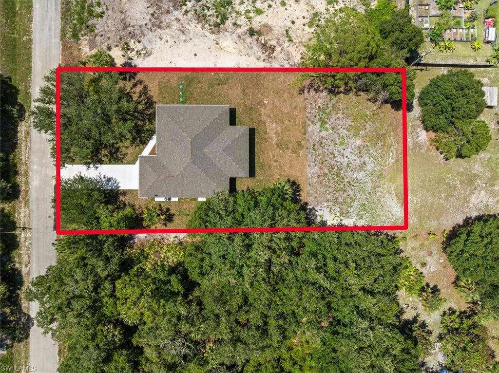 Approximate lot line drone view