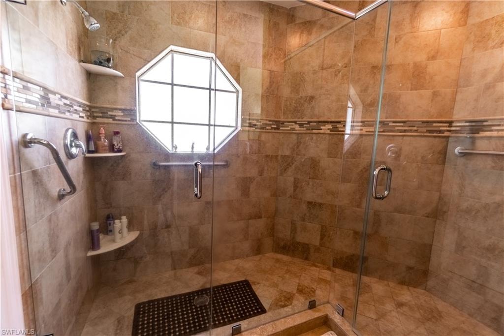 Bathroom with a stall shower