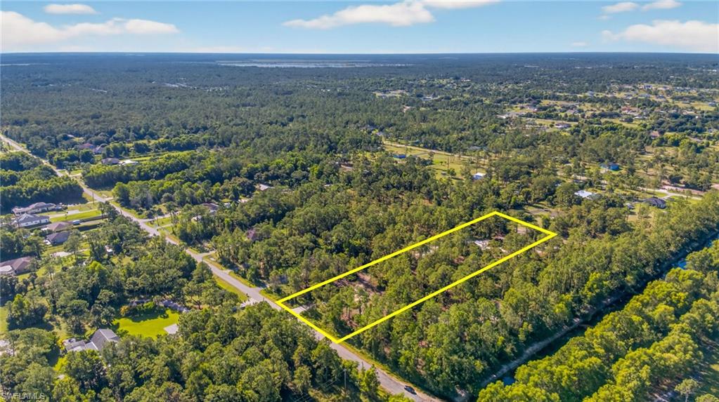 View of property location featuring a forest and property boundaries highlighted