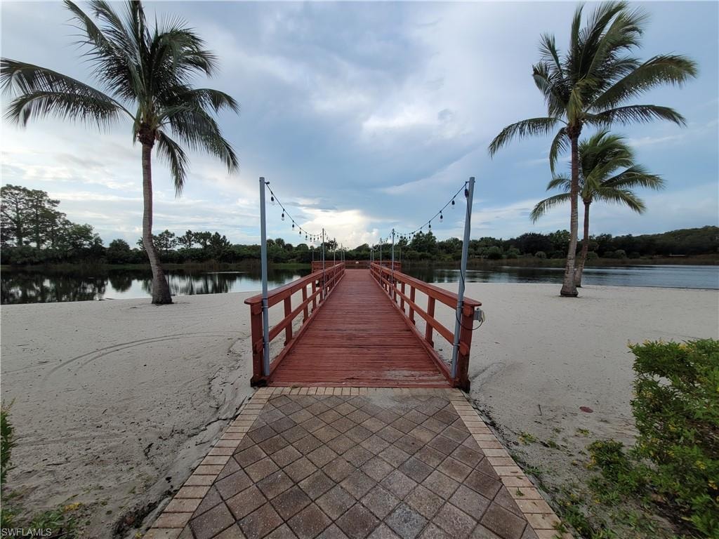 Dock with a water view