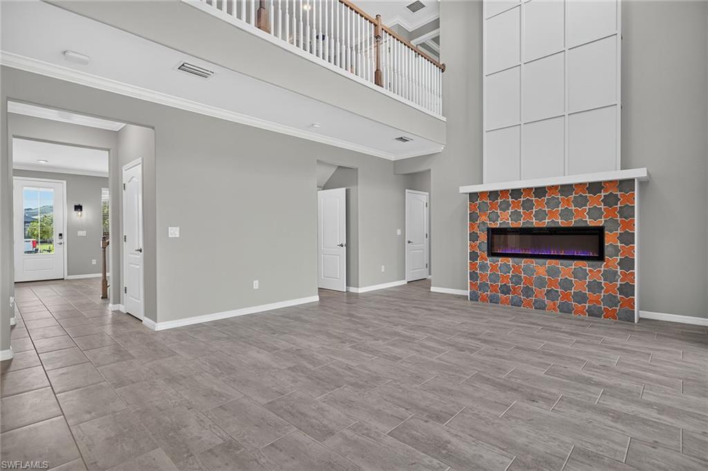Custom tile electric fireplace
