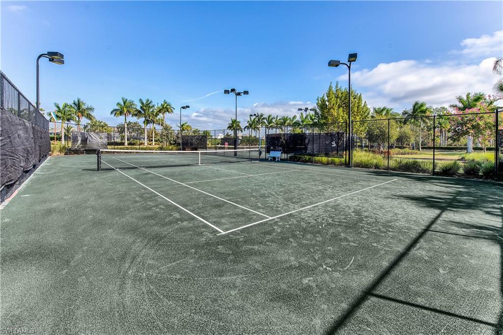 View of tennis court