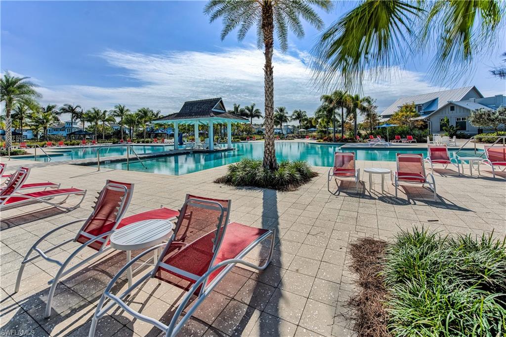 View of pool with a gazebo and a patio