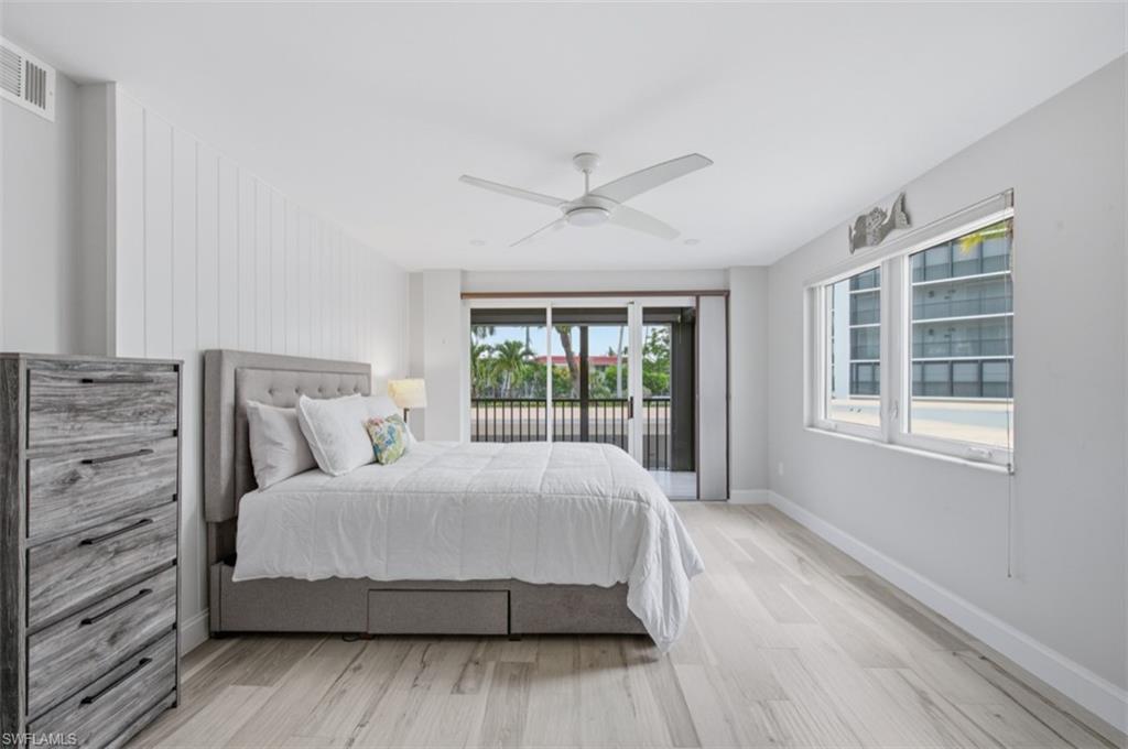 Primary bedroom with marina view