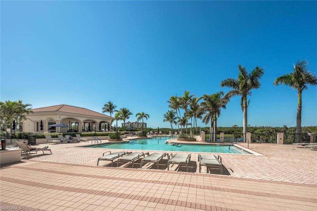 Expansive pool deck with Cabana & golf course views.