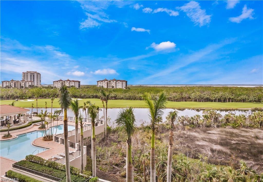 Water, pool, fountain & Golf course views from your balcony