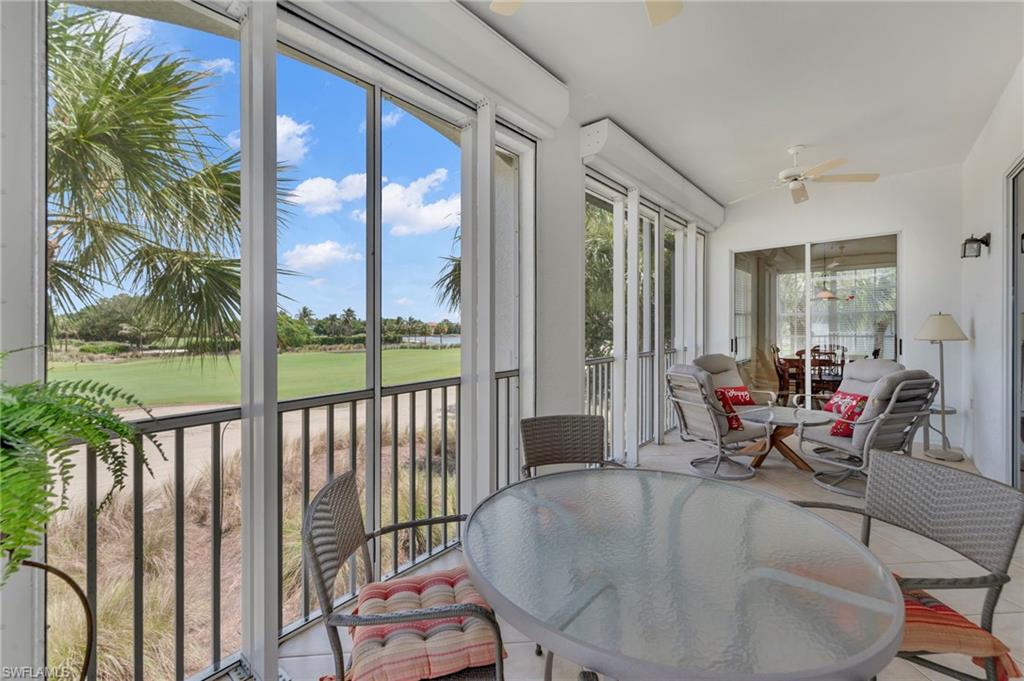 Gorgeus Views from the Tiled Lanai with hurricane shutters.
