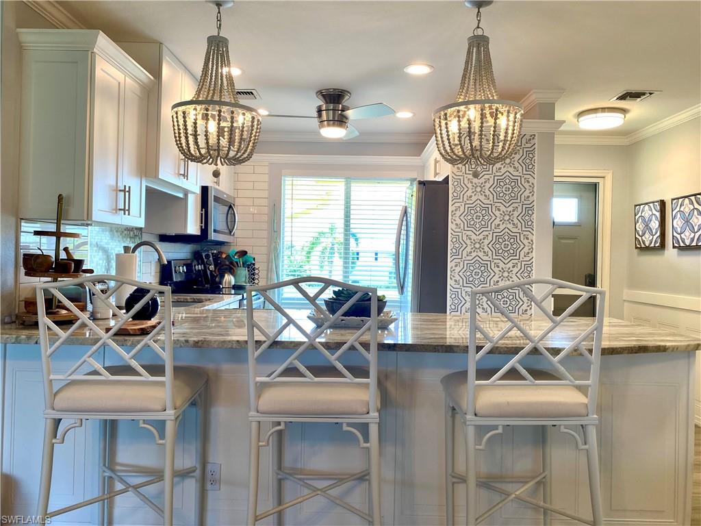 Looking into the kitchen area.